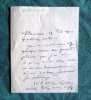 Lettre Autographe Signée d'Émile Deschamps en 1869.. DESCHAMPS Émile