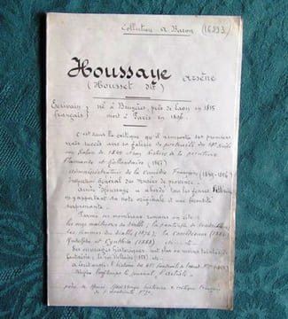 Lettre Autographe Signée d'Arsène Houssaye.. HOUSSAYE Arsène