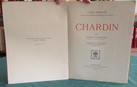 Chardin. - Édition originale.. WILDENSTEIN Georges