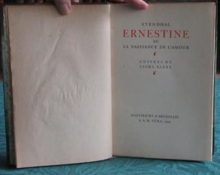 Ernestine ou La Naissance de l'Amour Suivi de Félicie et Le Rameau de Salzbourg.. STENDHAL (Henry Beyle de)