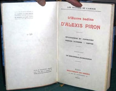 L'Oeuvre badine d'Alexis Piron - Épigrammes et Chansons - Poésies diverses - Contes.