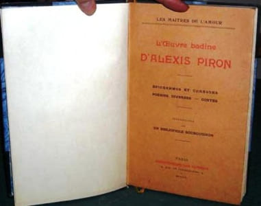 L'Oeuvre badine d'Alexis Piron - Épigrammes et Chansons - Poésies diverses - Contes.