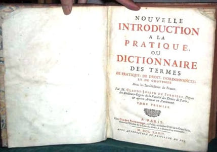 Nouvelle Introduction à la Pratique ou Dictionnaire des Termes de Pratique, de Droit, d'Ordonnances, et de Coutumes. Avec les Juridictions de France. 2 volumes.