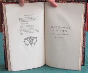 Le Manuel d'Épictète. Suivi des Réponses à l'Empereur Hadrien et translaté en langue française.