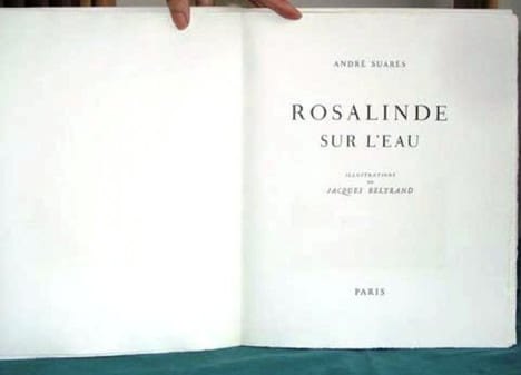 Rosalinde sur l'eau - Édition originale.. SUARES André