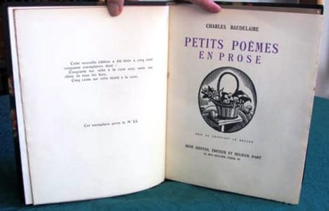 Petits Poèmes en Prose.. BAUDELAIRE Charles