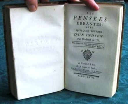 Les Pensées d'Objois. Les Pensées Errantes avec quelques Lettres d'un Indien - Édition originale.. OBJOIS - BENOUVILLE Bonne-Charlotte de