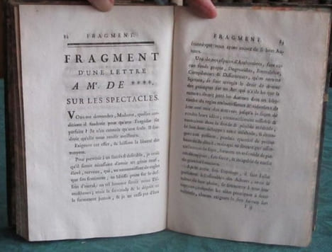 Critique d'un livre contre les Spectacles intitulé J. J. Rousseau, Citoyen de Genève, à m. d'Alembert - Édition originale.. BETHISY DE MEZIERES ...
