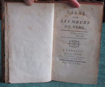 Essai sur les Moeurs du tems (temps).. REBOUL Robert