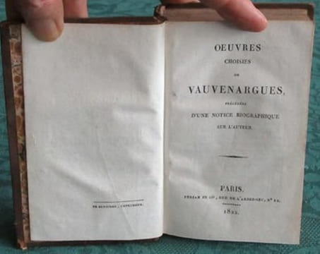Oeuvres choisies de Vauvenargues.. VAUVENARGUES Luc de Clapiers, marquis de