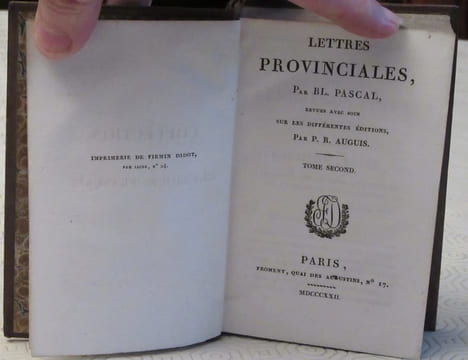Lettres provinciales. 2 volumes.. PASCAL Blaise - AUGUIS