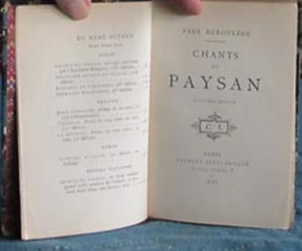 Chants, Refrains, Marches et sonneries, du Soldat, du Militaire, du Paysan. 5 volumes. DEROULEDE Paul