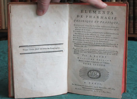 Éléments de pharmacie théorique et pratique. 2 volumes.. BAUMÉ Antoine