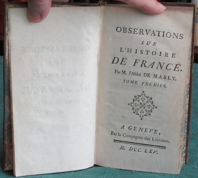 Observations sur l'histoire de France. 2 volumes - Édition originale.. BONNOT DE MABLY Gabriel