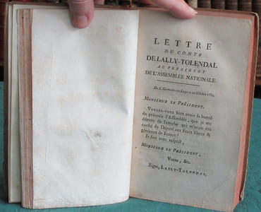 Observations du comte de Lally-Tolendal sur la lettre écrite par le comte de Mirabeau au comité de recherche contre M. le comte de Saint-Priest - suivi d'1 lettre et d'1 mémoire - Édition originale.