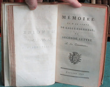Observations du comte de Lally-Tolendal sur la lettre écrite par le comte de Mirabeau au comité de recherche contre M. le comte de Saint-Priest - suivi d'1 lettre et d'1 mémoire - Édition originale.