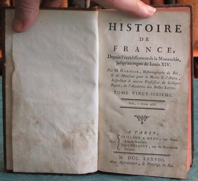 Histoire de France depuis l'Établissement de la Monarchie jusqu'au Règne de Louis XIV - T26. GARNIER Jean-Jacques