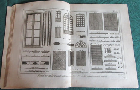 Encyclopédie Diderot et D'Alembert - Recueil de 22 planches de Menuisier en Bâtiment - Édition originale.. DIDEROT - D'ALEMBERT