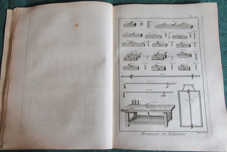Encyclopédie Diderot et D'Alembert - Recueil de 22 planches de Menuisier en Bâtiment - Édition originale.. DIDEROT - D'ALEMBERT