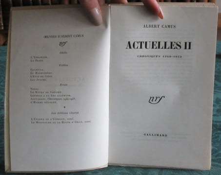 Actuelles I chroniques 1944-1948 - Actuelles II chroniques 1948-1953 - Actuelles III chronique algérienne 1939-1958 - 3 volumes - Éditions ...