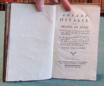 Voyages d'Italie ou recueil de notes sur les ouvrages de peinture et de sculpture, qu'on voit dans les principales villes d'Italie - 3 volumes.