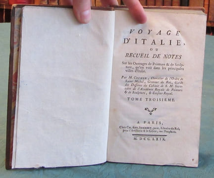 Voyages d'Italie ou recueil de notes sur les ouvrages de peinture et de sculpture, qu'on voit dans les principales villes d'Italie - 3 volumes.. ...