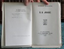La Joie - roman - Édition originale.. BERNANOS Georges
