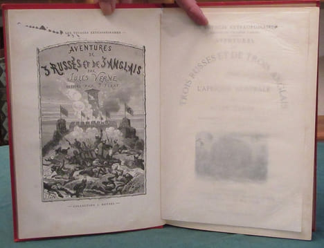Aventures de trois Russes et de trois Anglais dans l'Afrique Australe. (Steamer, rouge). VERNE Jules