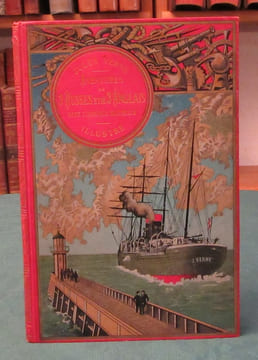 Aventures de trois Russes et de trois Anglais dans l'Afrique Australe. (Steamer, rouge). VERNE Jules