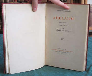 Adélaïde (Nouvelle inédite) - Edition originale.