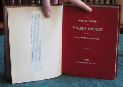 Le Cahier rouge - Edition originale.