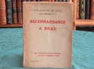Reconnaissance à Rilke - Edition originale.. COLLECTIF