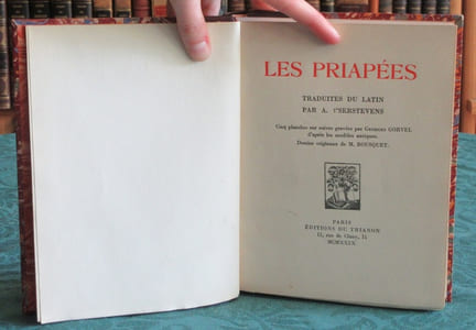 Les Priapées Ou badinages de divers Poètes en l'honneur de Priapus (Priape)