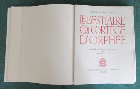 Le Bestiaire ou Cortège d'Orphée.