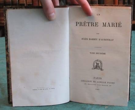 Un prêtre marié - 2 volumes - Édition originale.. BARBEY D'AUREVILLY Jules