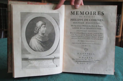 Mémoires de Messire Philippe de Commines (Comines), seigneur d'Argenton. 4 volumes.. COMMINES Philippe de