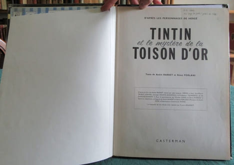 Tintin et le mystère de la toison d'or. (Dos jaune B31bis). HERGE