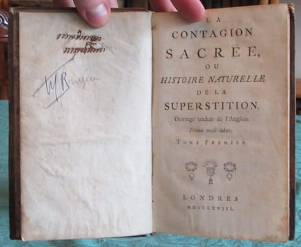 La contagion sacrée ou histoire naturelle de la superstition - 2 volumes - Édition originale. BARON D'HOLBACH (Paul Thiry)
