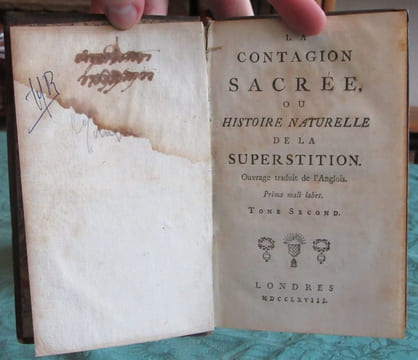 La contagion sacrée ou histoire naturelle de la superstition - 2 volumes - Édition originale. BARON D'HOLBACH (Paul Thiry)