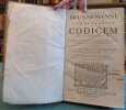 code justinien - commentarius in codicem justinianeum - 2 volumes. BRUNNEMANNI Johannis