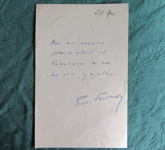 Ensemble de 5 Lettres et 1 carte signées de Pierre Fresnay