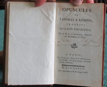 Opuscules de Thomas A Kempis, traduits du latin d'Horstius