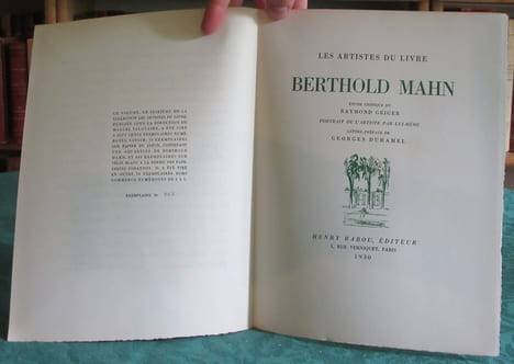 Les artistes du livre - Berthold-Mahn. GEIGER Raymond