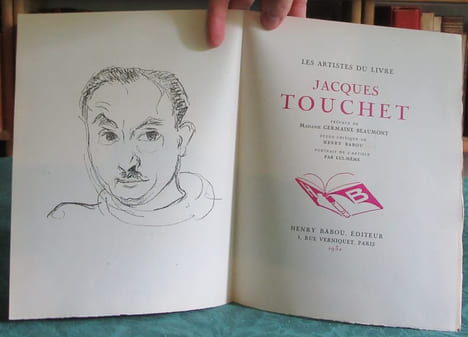 Les artistes du livre - Jacques Touchet - avec 1 aquarelle originale. BABOU Henri