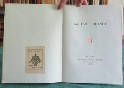 La Table ronde - 1944 - N°1 - Édition originale numérotée avec 2 lithos.