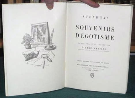Souvenirs d'égotisme.. STENDHAL (Henry Beyle de)
