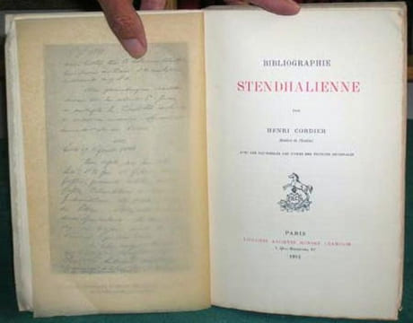 Bibliographie Stendhalienne - Édition originale.. CORDIER Henri