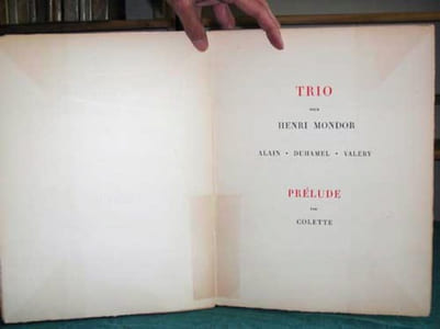 Trio pour Henri Mondor. Alain - Duhamel - Valery - Édition originale.