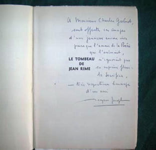 Le tombeau de Jean Rime (6 juillet 1907 - 19 juin 1940) - Édition originale.