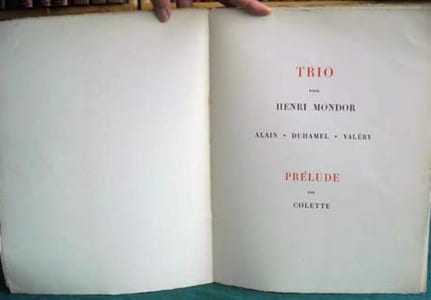 Trio pour Henri Mondor - Alain - Duhamel - Valéry - Édition originale.
